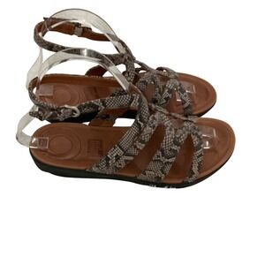 FitFlop Women's Strata Gladiator Snakeskin Leather Sandals - Size 6